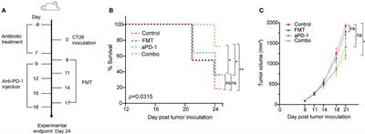 Metagenomic and metabolomic analyses reveal synergistic effects of fecal microbiota transplantation and anti-PD-1 therapy on treating colorectal cancer